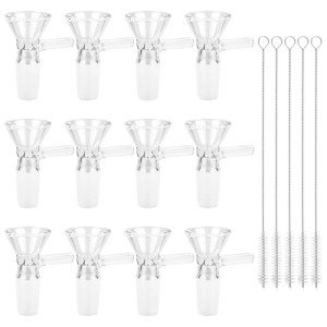 12 Pack Glass Funnels with Handle & Clean Brushes