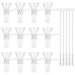 12 Pack Glass Funnels with Handle & Clean Brushes