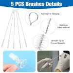 12 Pack Glass Funnels with Handle & Clean Brushes