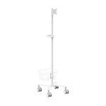 Height Adjustable Mobile Medical Monitor Cart with Wheels