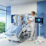 Height Adjustable Mobile Medical Monitor Cart with Wheels