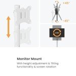 Height Adjustable Mobile Medical Monitor Cart with Wheels