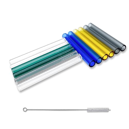 12-Pack 4-Inch Borosilicate Glass Tubes with Brush