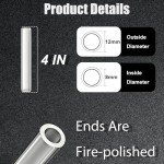 12-Pack 4-Inch Borosilicate Glass Tubes with Brush