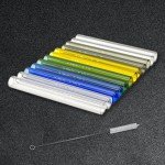12-Pack 4-Inch Borosilicate Glass Tubes with Brush