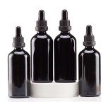 YIZHAO 4oz Black Glass Dropper Bottles - 4 Pack