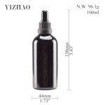 YIZHAO 4oz Black Glass Dropper Bottles - 4 Pack