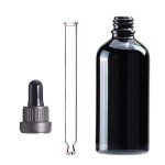 YIZHAO 4oz Black Glass Dropper Bottles - 4 Pack
