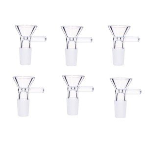 6-Pack 14mm Clear Glass Funnels with Handle