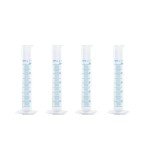 4-Pack of 50ml Ultra-Clear Graduated Cylinders