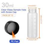 10 Pack of 30ml Clear Glass Sample Vials