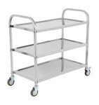 Stainless Steel Rolling Cart with Lockable Wheels