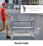 Stainless Steel Rolling Cart with Lockable Wheels