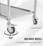 Stainless Steel Rolling Cart with Lockable Wheels
