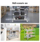 Stainless Steel Rolling Cart with Lockable Wheels