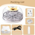12-Egg Incubator with Automatic Turning and Humidity Control