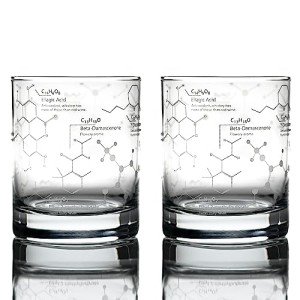 Whiskey Chemistry Etched Glasses - 10 oz Tumbler Set
