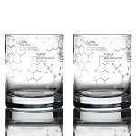 Whiskey Chemistry Etched Glasses - 10 oz Tumbler Set