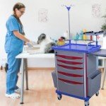 Rolling Medical Crash Cart with Adjustable IV Pole
