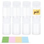 Small Clear Pill Bottles with Screw Caps - 8 Pcs