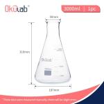 Okulab 3000ml Glass Erlenmeyer Flask Set