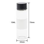 Clear Glass Sampling Bottles with Screw Caps - 15ml