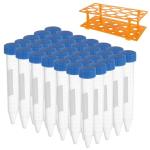 15ml Plastic Centrifuge Tubes with Caps - 100 Pack