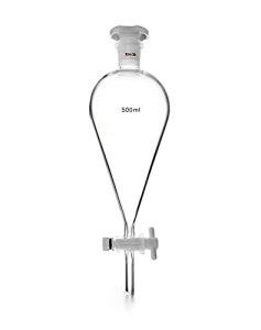 QWORK 500ml Separating Funnel with PTFE Plug