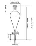 QWORK 500ml Separating Funnel with PTFE Plug