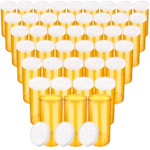 80Pcs Clear Pill Bottles with Easy Open Caps