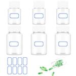 6-Pack Clear Plastic Pill Bottles with Caps