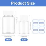 6-Pack Clear Plastic Pill Bottles with Caps