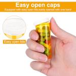 80Pcs Clear Pill Bottles with Easy Open Caps