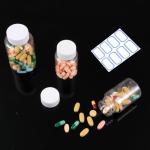 6-Pack Clear Plastic Pill Bottles with Caps