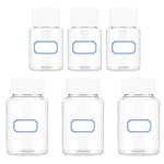 6-Pack Clear Plastic Pill Bottles with Caps