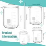 Borosilicate Glass Lab Beakers with Stirring Rods