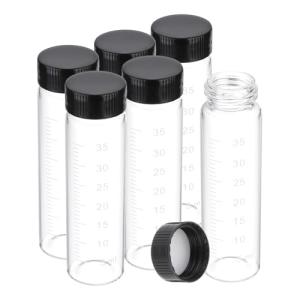 6pcs 40ml Clear Glass Vials with Caps
