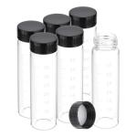 6pcs 40ml Clear Glass Vials with Caps