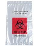 Biohazard Bags 15x25 cm with Red Print, 100 Count