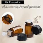 100 Packs Amber Glass Essential Oil Sample Bottles