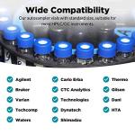 2mL Autosampler Vials with Blue Caps, 100 Pack