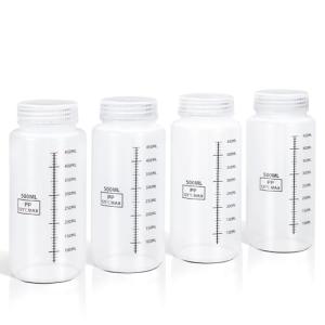 16oz Graduated Plastic Lab Bottles with Caps