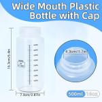 16oz Graduated Plastic Lab Bottles with Caps