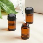 100 Packs Amber Glass Essential Oil Sample Bottles