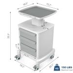 Mobile Medical Trolley Cart with Anti-Slip Mat