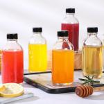 15 Clear Glass Bottles with Lids and Funnels