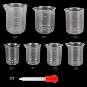 21PCS Plastic Beaker Set with Droppers