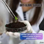 Offset Handle Serrated Stainless Steel Lab Forceps 5.5