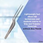 Offset Handle Serrated Stainless Steel Lab Forceps 5.5