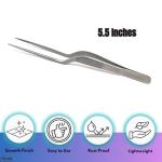Offset Handle Serrated Stainless Steel Lab Forceps 5.5